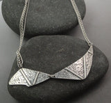 Sterling Silver Textured Zig-Zag Necklace