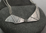 Sterling Silver Textured Zig-Zag Necklace