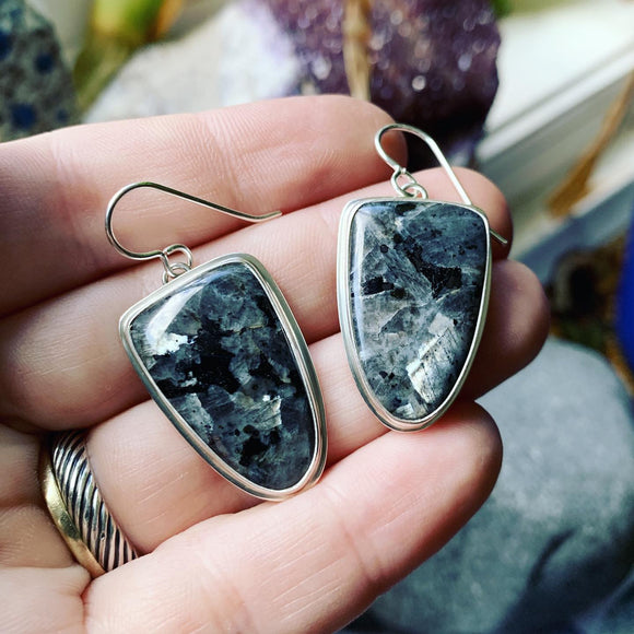 Norwegian Moonstone and Sterling Silver Earrings
