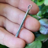 Sterling Silver Textured Rod Pendant