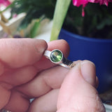 Simulated Peridot and Sterling Silver Ring