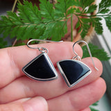 Black Onyx and Sterling Silver “happy accident” earrings.